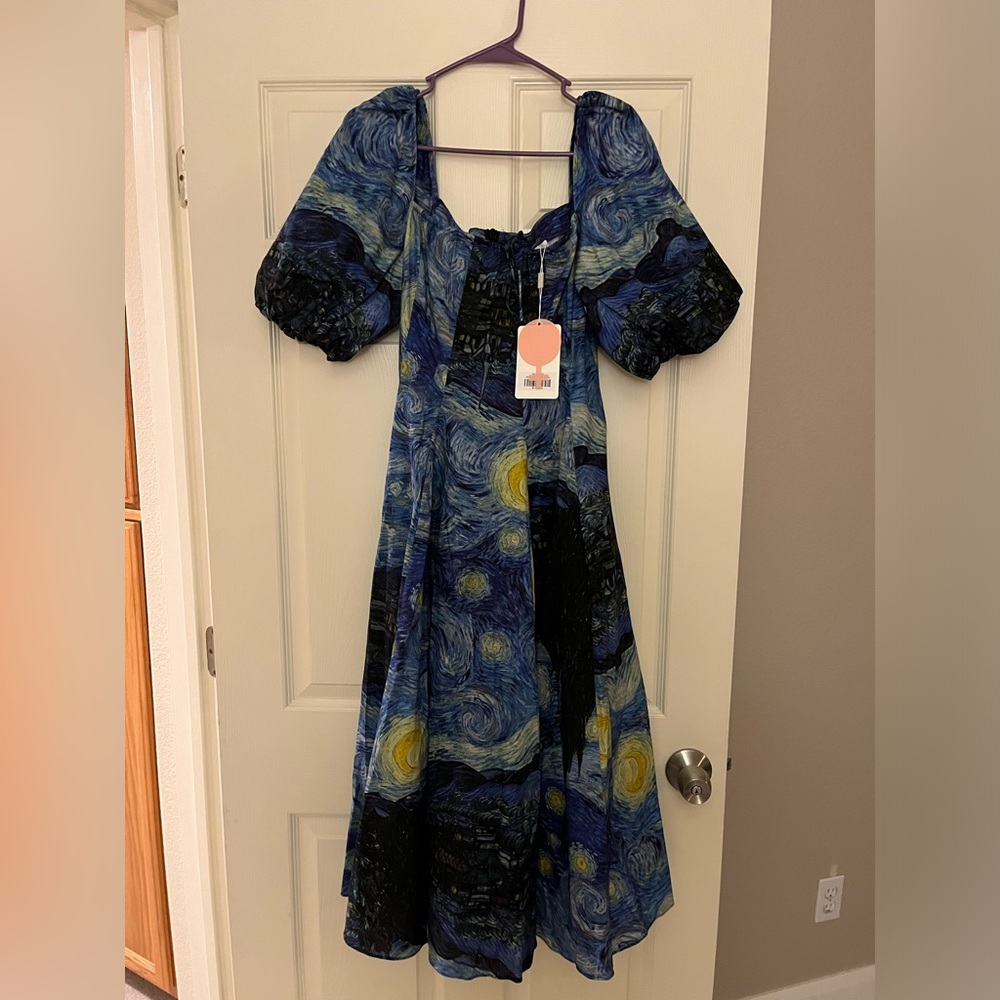 RESERVED FOR JENNIFER - selkie starry night day dress size M BNWT